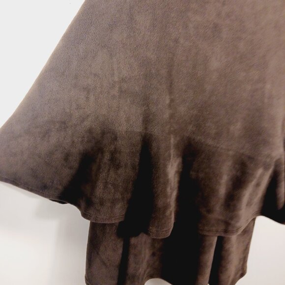Parkhurst, One Size, Brown Fleece Cape With Faux Fur Collar, Has Inside Armholes - Picture 11 of 16